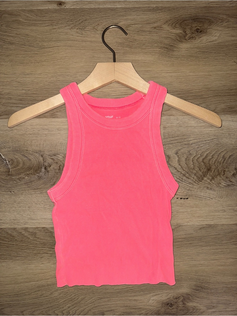 Aerie Pink Ribbed Tank Top